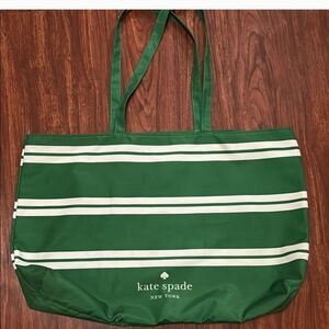 Kate Spade Green & White 24" x 25" Tote Bag